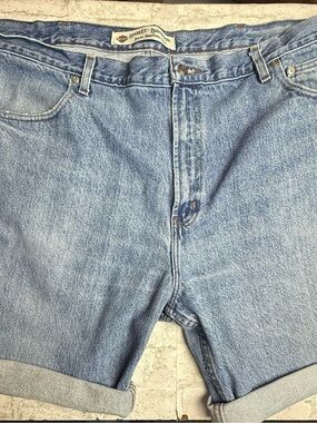 Harley Davidson Cutoff Jean Shorts Unisex Plus Size 44 EUC Cuffed😍